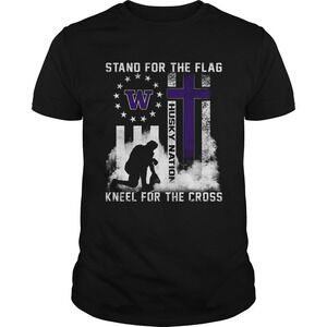 Stand For The Flag Washington Huskies Nation Kneel For The Cross Shirt